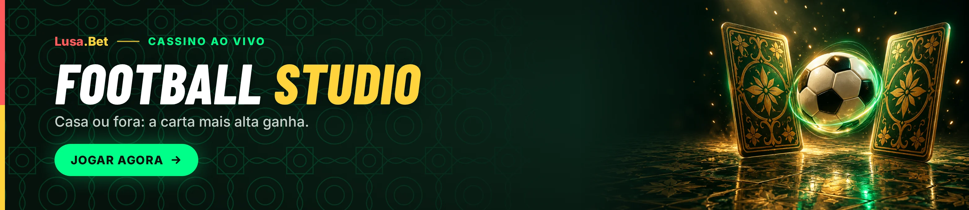 Football Studio: Casa ou fora: a carta mais alta ganha.