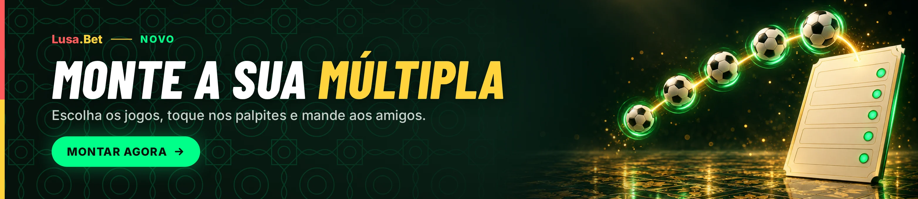 Monte a sua múltipla: Escolha os jogos, toque nos palpites e mande aos amigos.